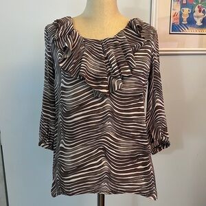 Tory Burch Ruffled Front Blouse size 8